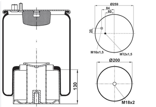 SÜSPANSİYON KÖRÜĞÜ KOMPLE METAL PİSTONLU 4884